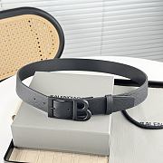Balenciaga 'B' Buckle Leather Belt in Textured Calfskin - 2