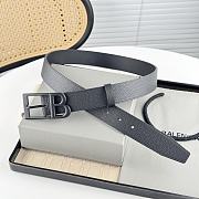 Balenciaga 'B' Buckle Leather Belt in Textured Calfskin - 4