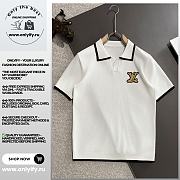 Louis Vuitton White Piqué Polo Shirt with Embroidered LV Patch - 1