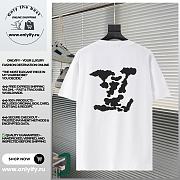 White T-Shirt with Black Louis Vuitton Chest Logo - 1