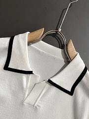 Louis Vuitton White Piqué Polo Shirt with Embroidered LV Patch - 3