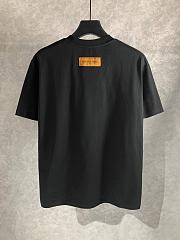 Louis Vuitton Black T-Shirt with Artistic LV Logo Print - 2