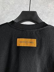 Louis Vuitton Black T-Shirt with Artistic LV Logo Print - 6