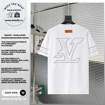 White T-Shirt with Large LV Back Print and “LOVE AT LOUIS” Detail