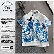 Prada White Shirt with Blue Roman Warrior Print – Resort Collection - 1