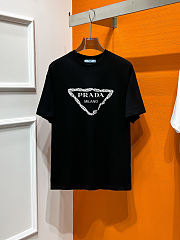 Prada Milano Triangle Logo T-Shirt – Classic Black & White Edition - 3
