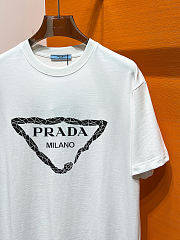 Prada Milano Triangle Logo T-Shirt – Classic Black & White Edition - 2
