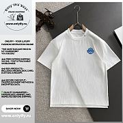Louis Vuitton White T-Shirt with Blue Crest Emblem - 1
