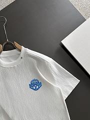 Louis Vuitton White T-Shirt with Blue Crest Emblem - 5