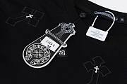Chrome Hearts-Inspired Black T-Shirt with Cross Embroidery - 4
