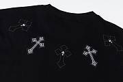 Chrome Hearts-Inspired Black T-Shirt with Cross Embroidery - 3