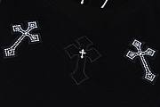 Chrome Hearts-Inspired Black T-Shirt with Cross Embroidery - 2