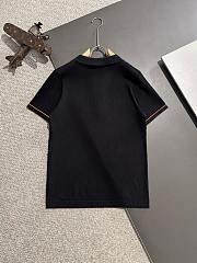 Hermès-Inspired Black Polo Shirt with Orange Zipper and Horse Logo - 6