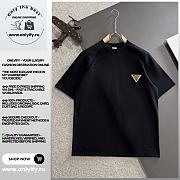 Black Minimalist GUCCI-Inspired T-Shirt with Triangle Chest Logo - 1