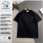 Black GUCCI-Inspired T-Shirt with Embroidered Crest Logo - 1