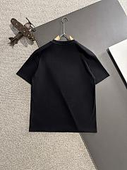 Black GUCCI-Inspired T-Shirt with Embroidered Crest Logo - 3