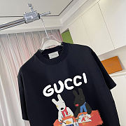 GUCCI-Inspired T-Shirt with Cartoon Dog Picnic Graphic - 2