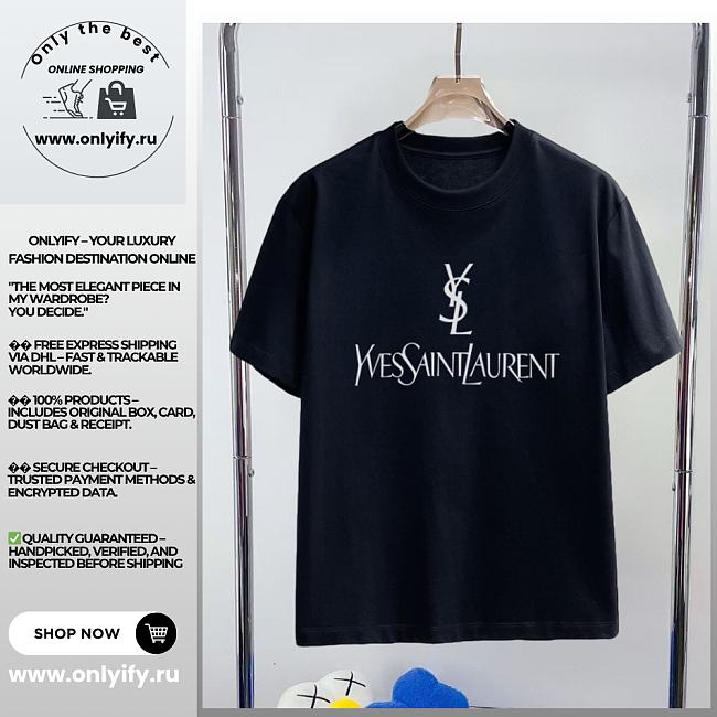Yves Saint Laurent Logo Black T-Shirt – YSL-Inspired Design - 1