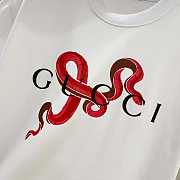 GUCCI-Inspired White T-Shirt with Red Snake Graphic – Bold Designer Look - 3