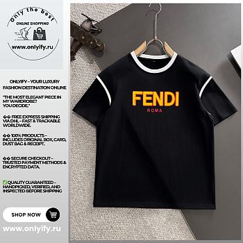 FENDI-Inspired Black T-Shirt with Bold Yellow 
