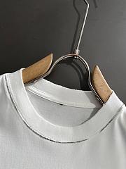 White Fendi-Inspired T-Shirt with Multicolor Badge Logo - 3