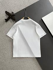 White Fendi-Inspired T-Shirt with Multicolor Badge Logo - 2