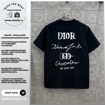 Black Dior-Inspired T-Shirt with Signature Back Print