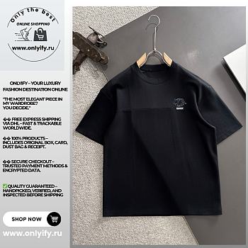 Dior Minimalist Logo Stitch Black T-Shirt