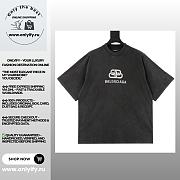 Balenciaga Double B Logo Washed Black T-Shirt - 1