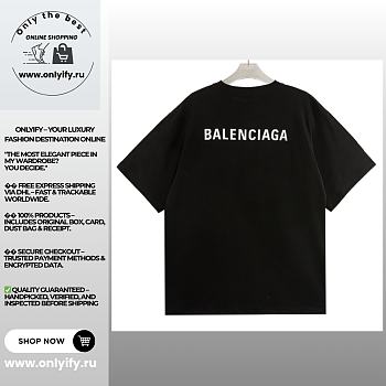 Black Balenciaga-Inspired T-Shirt with Bold Back Logo
