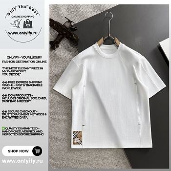 Burberry Stitch Accent White T-Shirt