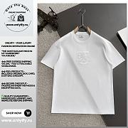 Burberry White Embossed Equestrian Knight T-Shirt - 1