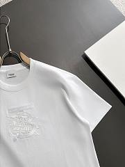 Burberry White Embossed Equestrian Knight T-Shirt - 6
