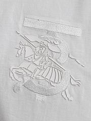 Burberry White Embossed Equestrian Knight T-Shirt - 3