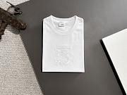 Burberry White Embossed Equestrian Knight T-Shirt - 2