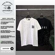 AMIRI Paint-Splatter Logo T-Shirt – Black & White - 1