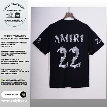 AMIRI Gothic “22” Embellished T-Shirt – Black