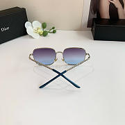 Christian Dior Crystal Studded Brow Bar Sunglasses – Silver & Blue Gradient - 4
