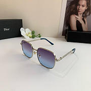Christian Dior Crystal Studded Brow Bar Sunglasses – Silver & Blue Gradient - 3