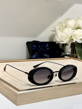 Christian Dior Signature Oval Sunglasses – Black Frame with Gradient Lenses