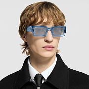 Louis Vuitton 1.1 Millionaires Square Sunglasses – Black with Blue Lenses - 3