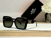 Hermès Luxury Square Frame Sunglasses – Black with Gold H Logo - 1
