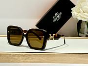 Hermès Luxury Square Frame Sunglasses – Black with Gold H Logo - 6