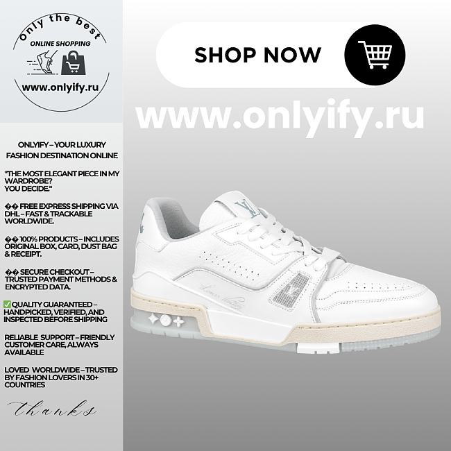 Louis Vuitton Trainer Sneaker “White/Orange” 1A8WAX - 1