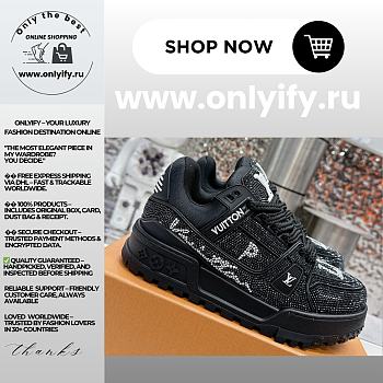 Louis Vuitton Trainer Sneaker “Strass Black” 1ACEOJ