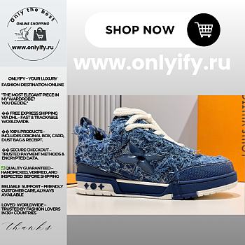 Louis Vuitton Trainer Sneaker “Frayed Denim Blue” 1ACVJ8