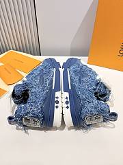 Louis Vuitton Trainer Sneaker “Frayed Denim Blue” 1ACVJ8 - 2
