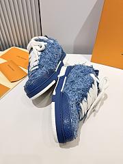 Louis Vuitton Trainer Sneaker “Frayed Denim Blue” 1ACVJ8 - 3