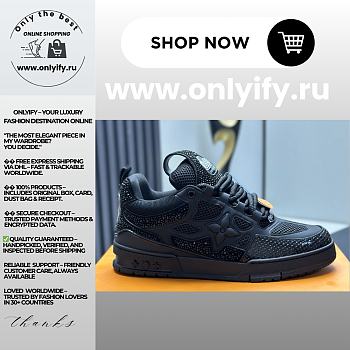 Louis Vuitton Trainer Sneaker “Black Rhinestone Mesh” 1ADHHE