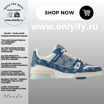 Louis Vuitton Trainer Sneaker “Blue Denim Monogram” 1ADHHW
